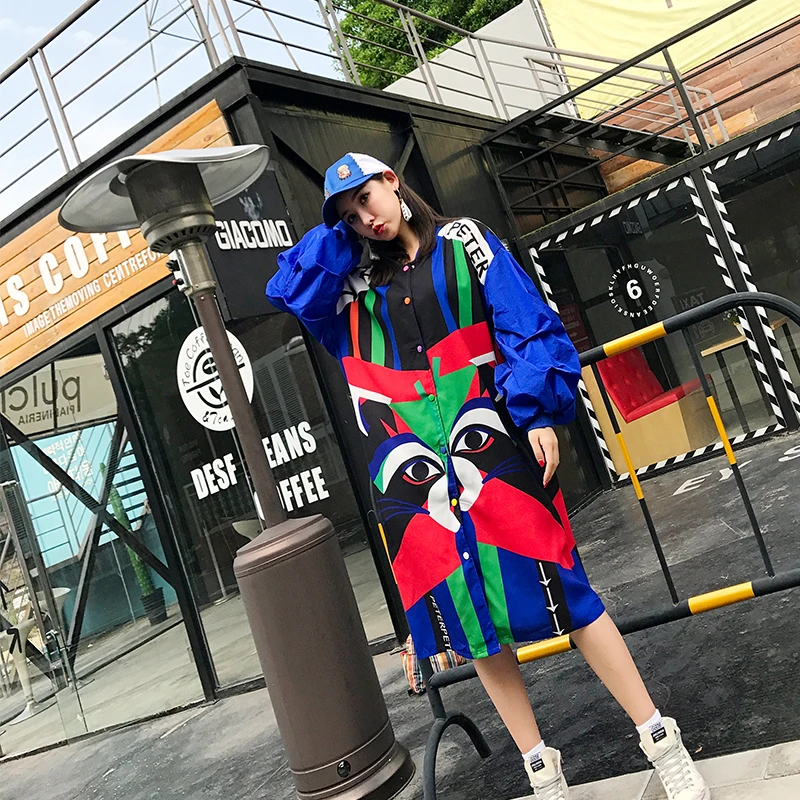 2019 Limited Casaco Jacket Jaqueta Feminina Inverno Women Jacket Colorful Print Loose Lantern Sleeves Long Coat Female Harajuku
2019 Limited Casaco Jacket Jaqueta Feminina Inverno Women Jacket Colorful Print Loose Lantern Sleeves Long Coat Female Harajuku