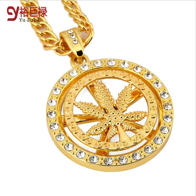 Hiphop Chunky Metal Pendant Necklace Round Rotate Leaf Crystal Pendant Gold Necklace for Men Punk Women Fashion Jewelry
Hiphop Chunky Metal Pendant Necklace Round Rotate Leaf Crystal Pendant Gold Necklace for Men Punk Women Fashion Jewelry