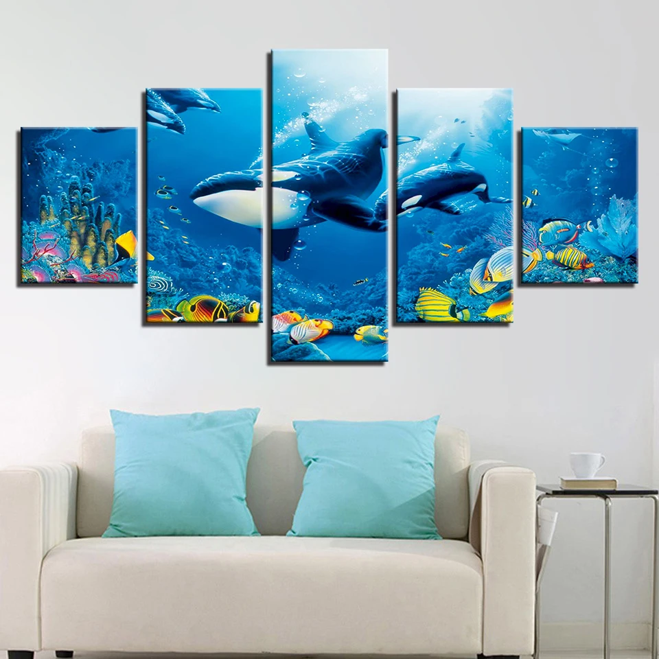 Canvas Poster HD Prints Room Wall Art Framework 5 Pieces Deep Blue Ocean Whale Goldfish Painting Home Decor Tiger Shark Pictures
Canvas Poster HD Prints Room Wall Art Framework 5 Pieces Deep Blue Ocean Whale Goldfish Painting Home Decor Tiger Shark Pictures