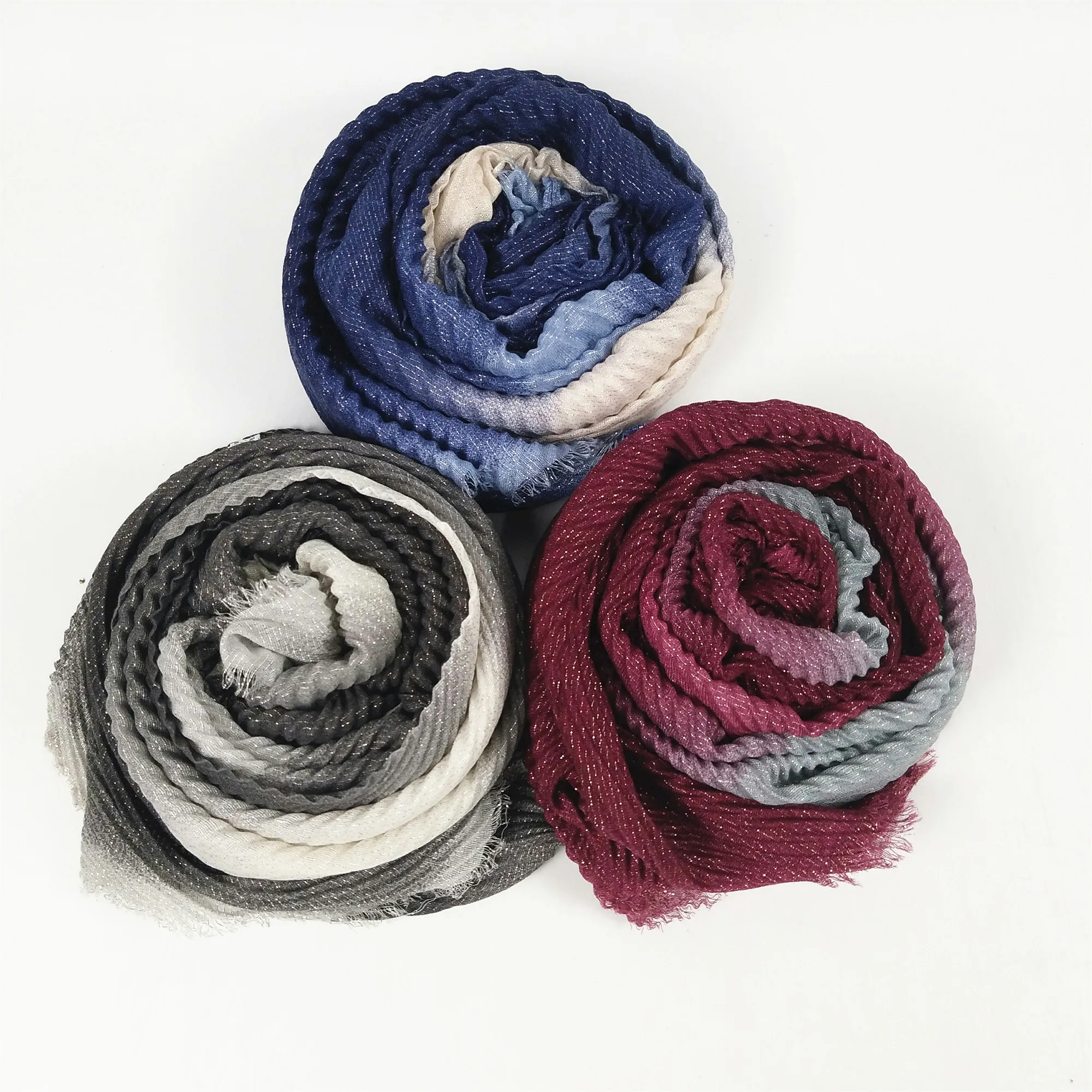 Crinkle hijab women scarf scarves ombre glitter lady shawl with glitter crumple headband wrap 10pcs 1lot
Crinkle hijab women scarf scarves ombre glitter lady shawl with glitter crumple headband wrap 10pcs 1lot