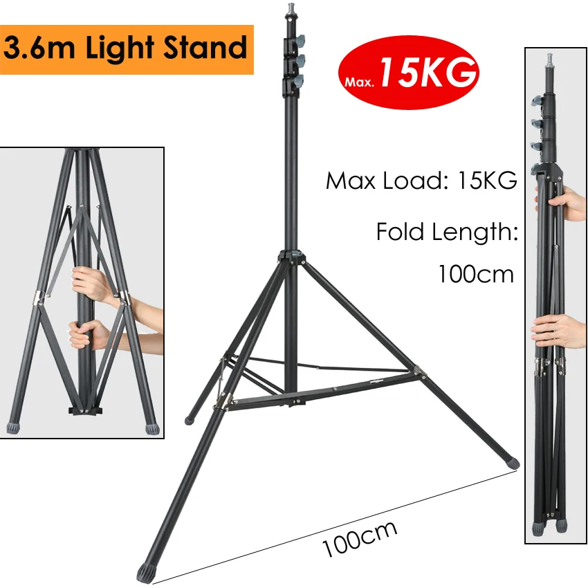 Photo 48-137 inches/123-350 cm Light Stand Max Load 15kg/33lb Heavy Duty Support Stand for Studio Softbox Reflector Backdrop
Photo 48-137 inches/123-350 cm Light Stand Max Load 15kg/33lb Heavy Duty Support Stand for Studio Softbox Reflector Backdrop