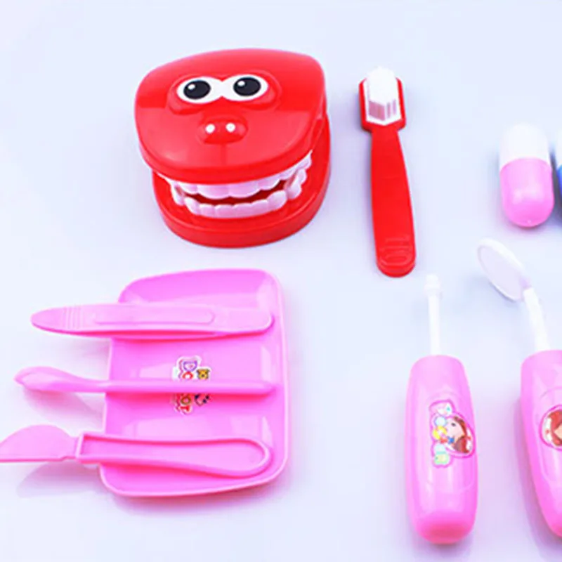 

1set Pretend Play Toy Dentist Check Teeth Model Set Medical Kit Educational Role Play Simulation Learing Toys For Children Kids