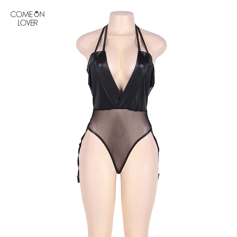 Comeonlover шорты Feminino Черный боди костюмы пляжного типа и комбинезоны RT80473 глубокий v