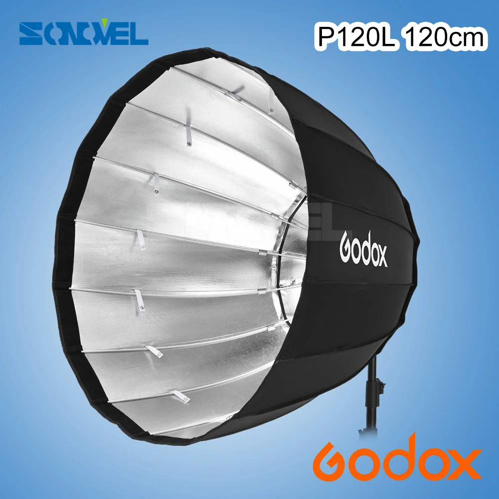 Портативный параболический софтбокс Godox P120L, 120 см, крепление Bowens, студийная вспышка, отражатель Speedlite, софтбокс для фотостудии
Портативный параболический софтбокс Godox P120L, 120 см, крепление Bowens, студийная вспышка, отражатель Speedlite, софтбокс для фотостудии