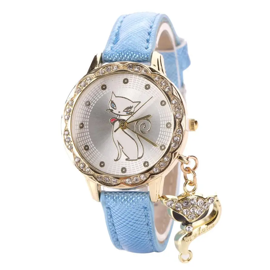 Часы женские кварцевые с кристаллами из нержавеющей стали|Женские наручные часы|