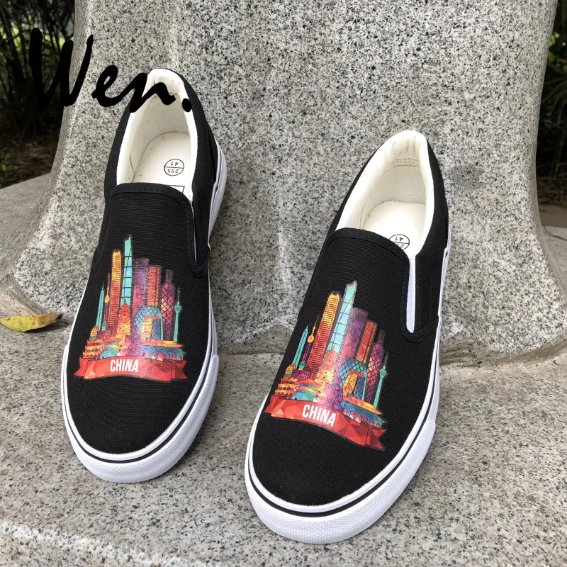 Wen Shanghai Guangzhou Beijing Hongkong Landmarks of China Cities Original Designs Slip On Black White Canvas Unisex Sneakers
Wen Shanghai Guangzhou Beijing Hongkong Landmarks of China Cities Original Designs Slip On Black White Canvas Unisex Sneakers