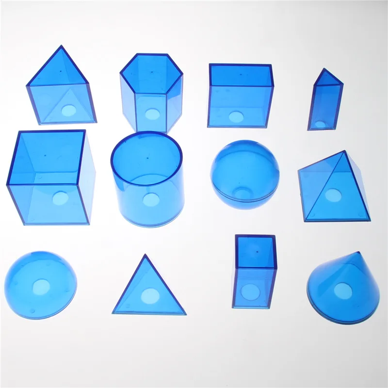 12pcs Geometric Shape Models Geometry Transparent Demonstration Props Primary Math Children Understanding Teaching Aids | Канцтовары для