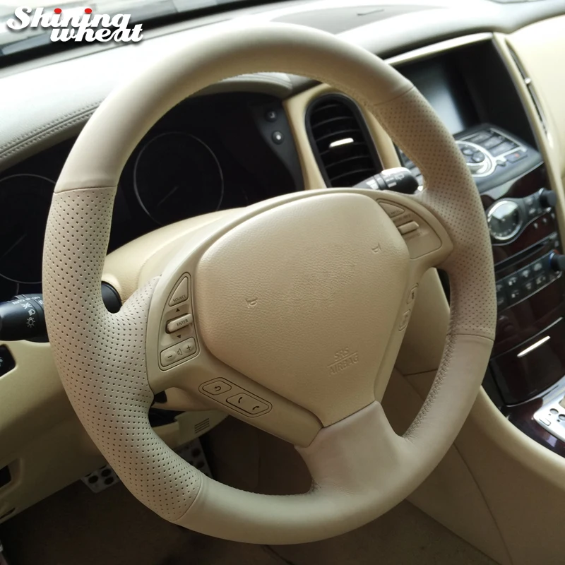 Hand Sew Beige Leather Steering Wheel Cover for Infiniti QX50 G25 G35 G37 EX25 EX35 EX37 2008-2013
Hand Sew Beige Leather Steering Wheel Cover for Infiniti QX50 G25 G35 G37 EX25 EX35 EX37 2008-2013