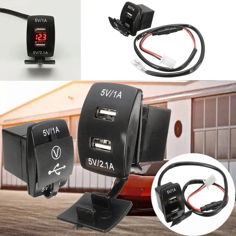 JX-LCLYL 12V Red LED Car Boat Marine Voltmeter Dual USB Charger Socket Power Adapter
JX-LCLYL 12V Red LED Car Boat Marine Voltmeter Dual USB Charger Socket Power Adapter