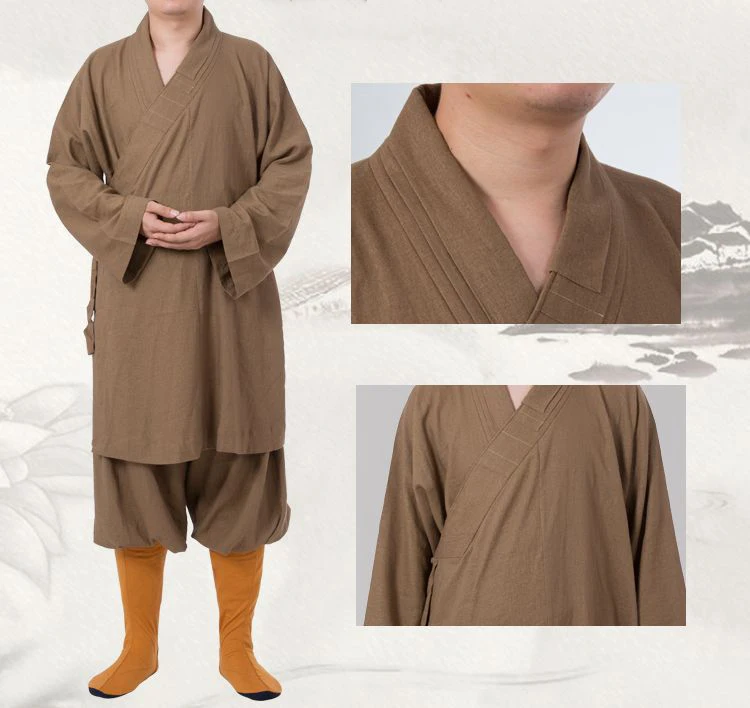 Унисекс льняные и хлопковые костюмы lohan arhat Униформа буддистов шаолин кунг фу