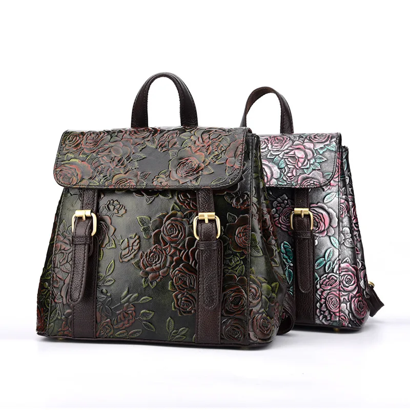 Johnature Embossing Vintage Backpack 2021 New Genuine Leather Floral Zipper&hasp Shoulder Bag Women Backpack Fashion Travel Bag
Johnature Embossing Vintage Backpack 2021 New Genuine Leather Floral Zipper&hasp Shoulder Bag Women Backpack Fashion Travel Bag