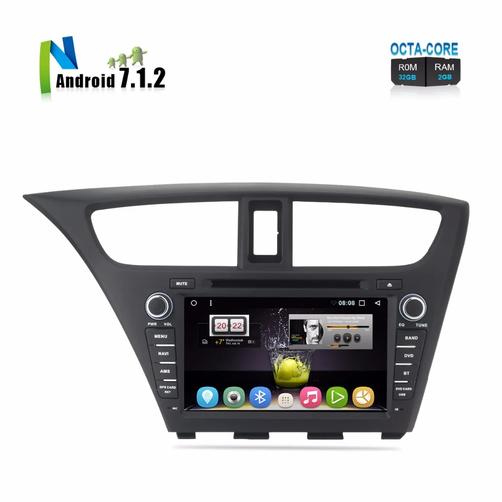 8 "Android автомобильный DVD для Civic хэтчбек 2013 2014 2015 Авто ПК PAD радио FM RDS gps ГЛОНАСС