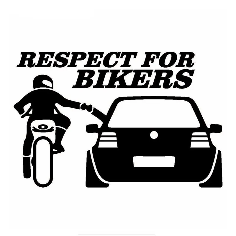 Sticker ON Car 3D 20*13cm Respect for Bikers Auto Door Stickers and Decals Funny Motorcycle Styling JDM Vinyl Decal | Автомобили и