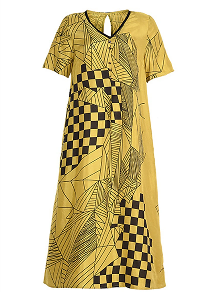 2019 Spring Summer New Fashion Women's Loose Simulation Silk Short-sleeved Large Size Was Thin Printed Dress in the Long Section
2019 Spring Summer New Fashion Women's Loose Simulation Silk Short-sleeved Large Size Was Thin Printed Dress in the Long Section