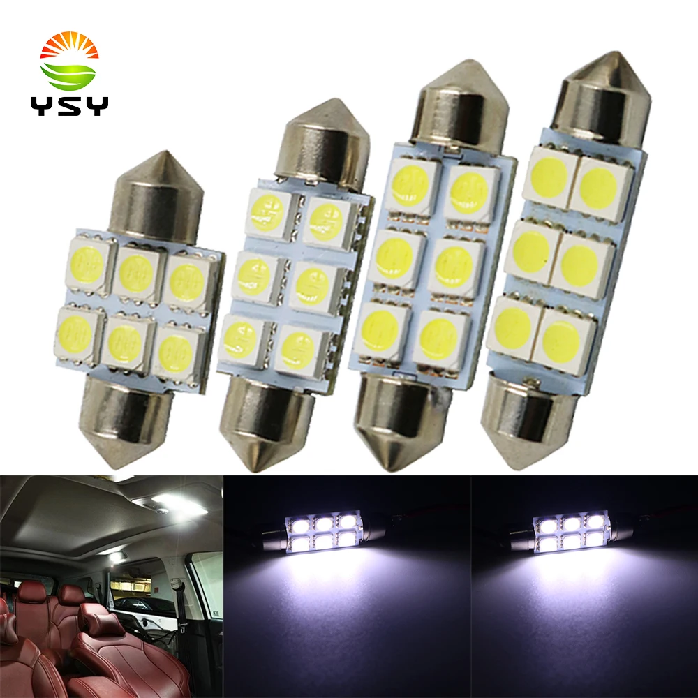 Y 50x белая гирлянда светодиодная купольная лампа 5050 SMD СВЕТОДИОДНЫЙ Led C5W