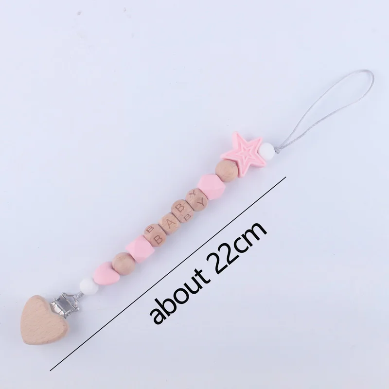 Personalized Name Handmade Beech Wooden Letter Baby Dummy Chain Love Heart Pacifier Clips Eco-friendly Teething Chain
Personalized Name Handmade Beech Wooden Letter Baby Dummy Chain Love Heart Pacifier Clips Eco-friendly Teething Chain