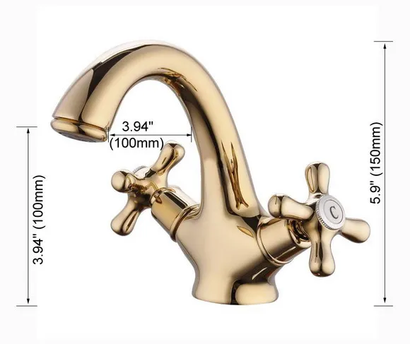 Luxury Gold Color Polished Brass Double Cross Handle Bathroom Basin Faucet Mixer Tap Cnf061
Luxury Gold Color Polished Brass Double Cross Handle Bathroom Basin Faucet Mixer Tap Cnf061