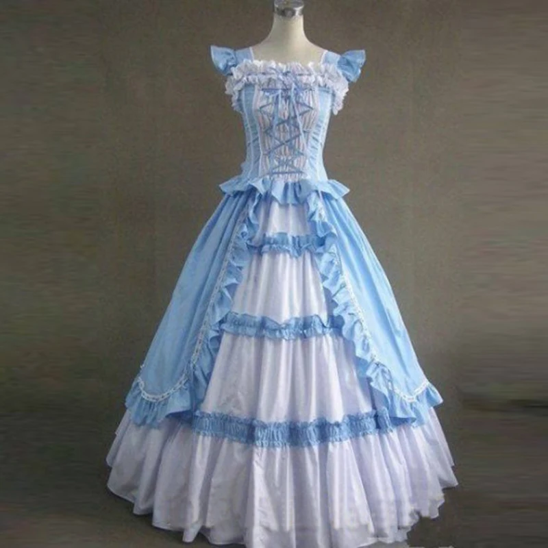 Customized Summer Gothic Victorian Lolita Dresses 18th Century Square Collar Sleeveless Ruffles Ball Gown For Girl 4 Colors
Customized Summer Gothic Victorian Lolita Dresses 18th Century Square Collar Sleeveless Ruffles Ball Gown For Girl 4 Colors
