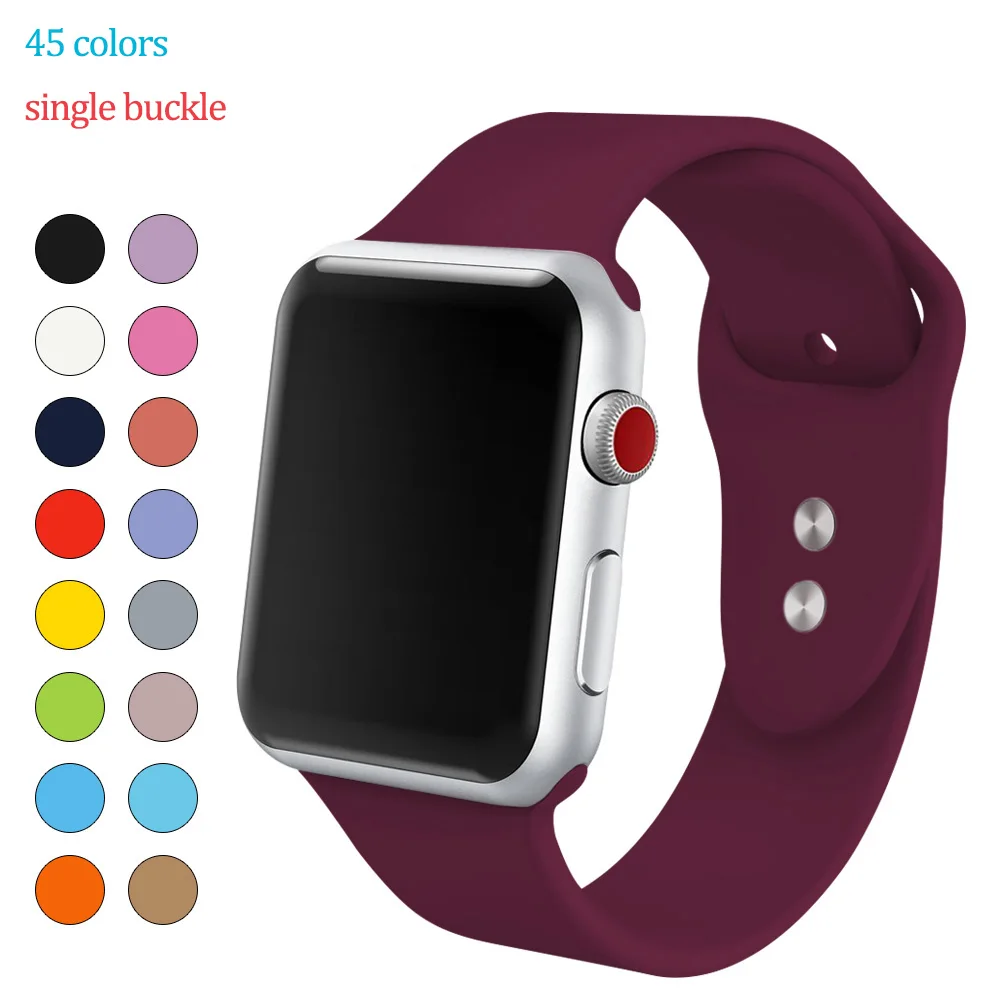 Мягкий силиконовый сменный спортивный ремешок для 38 мм Apple Watch Series4 3 2 1 42 на