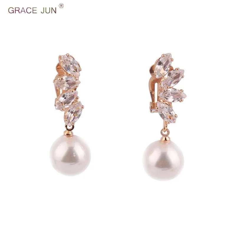 GRACE JUN Clip on Earrings No Pierced for Women Fashion Korea Style AAA CZ Pearl Earrings No Ear Hole Earrings Best Jewelry Gift
GRACE JUN Clip on Earrings No Pierced for Women Fashion Korea Style AAA CZ Pearl Earrings No Ear Hole Earrings Best Jewelry Gift