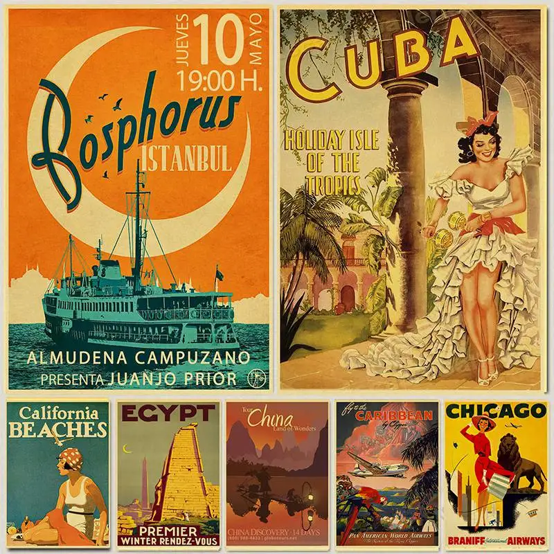 Retro Travel HOLLYWOOD/CUBA Poster Retro Kraft Travel Poster Decorative Wall Sticker Home Bar Decoration Kid Gift Home Art
Retro Travel HOLLYWOOD/CUBA Poster Retro Kraft Travel Poster Decorative Wall Sticker Home Bar Decoration Kid Gift Home Art