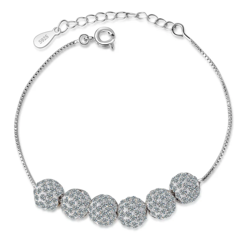 Trendy Shine Shambhala Ball Crystal 925 Sterling Silver Ladies Bracelets Jewelry Women Birthday Gift No Fade Choker Charms
Trendy Shine Shambhala Ball Crystal 925 Sterling Silver Ladies Bracelets Jewelry Women Birthday Gift No Fade Choker Charms