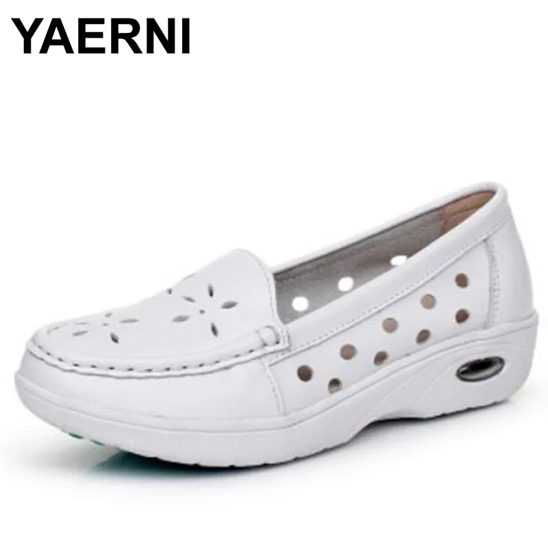YAERNI New Spring Summer Nurse White Shoes Woman Hollow Genuine Leather Shoes Sandals Comfort Air Cushion Shoes Casual Sneakers
YAERNI New Spring Summer Nurse White Shoes Woman Hollow Genuine Leather Shoes Sandals Comfort Air Cushion Shoes Casual Sneakers