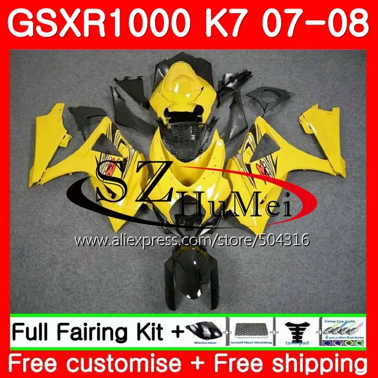 Bodys For SUZUKI GSXR-1000 K7 GSX R1000 07 08 Bodywork Yellow black 38SH20 GSXR1000 07 08 GSX-R1000 GSXR 1000 2007 2008 Fairing
Bodys For SUZUKI GSXR-1000 K7 GSX R1000 07 08 Bodywork Yellow black 38SH20 GSXR1000 07 08 GSX-R1000 GSXR 1000 2007 2008 Fairing