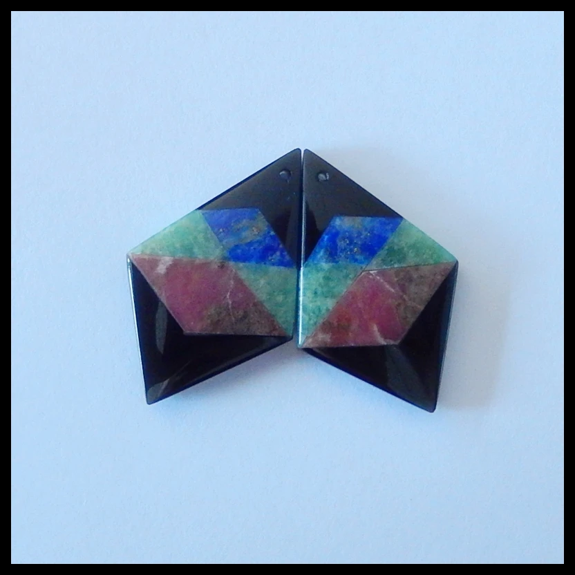Natural Fashion jewelry,Obsidian,Amazonite,Lapis Lazuli,Intarsia Earring Bead,32x20x5mm,7.3g
Natural Fashion jewelry,Obsidian,Amazonite,Lapis Lazuli,Intarsia Earring Bead,32x20x5mm,7.3g