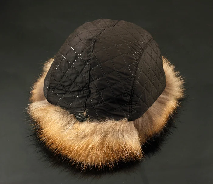 Мужчины меховая шапка зима теплая мужской огромный природный fox мех/мех енота