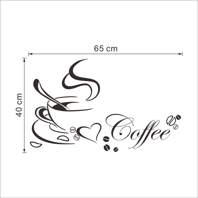 Наклейки на стену с узором Love Coffee для магазина офиса гостиной кухни
