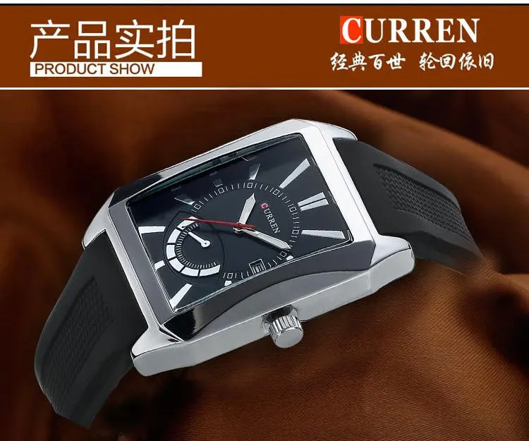 New Curren Famous Brand Rubber Fashion Quartz Men Casual Watch Calendar Date Work 30M Waterproof Wristwatch Luxury Brand watches
New Curren Famous Brand Rubber Fashion Quartz Men Casual Watch Calendar Date Work 30M Waterproof Wristwatch Luxury Brand watches