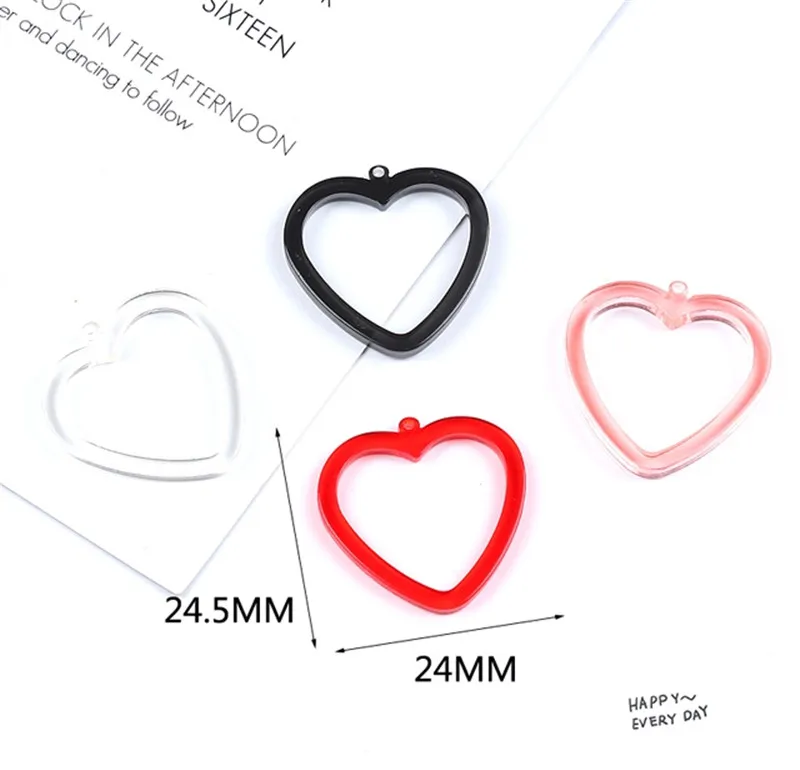 6 шт. акриловые круглые серьги в форме сердца и звезд | Украшения аксессуары
