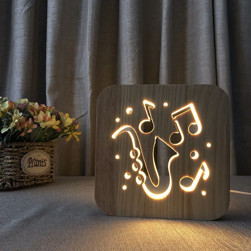 3D Wooden Saxphone Lamp Hollowed-out LED Night Light USB Power Supply Warm White Night Lamp as Friend's Gift
3D Wooden Saxphone Lamp Hollowed-out LED Night Light USB Power Supply Warm White Night Lamp as Friend's Gift