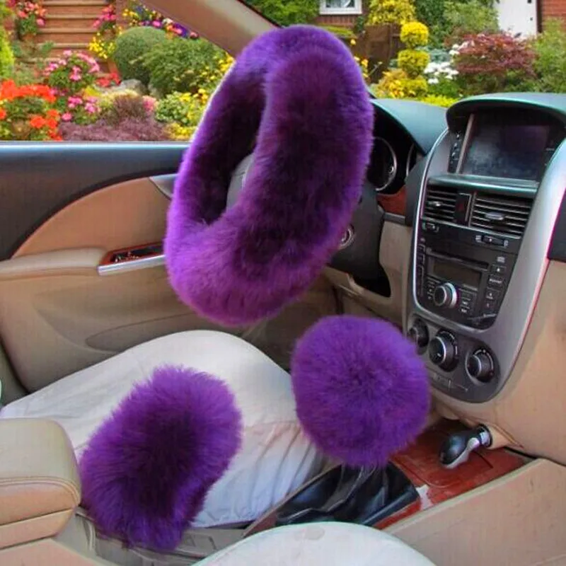 Pure Wool 3PCS Steering Wheel Cover Car Shifter Hand Brake Cover Sets Winter Fur Auto Steering-Wheel Case Protector Women Girls
Pure Wool 3PCS Steering Wheel Cover Car Shifter Hand Brake Cover Sets Winter Fur Auto Steering-Wheel Case Protector Women Girls