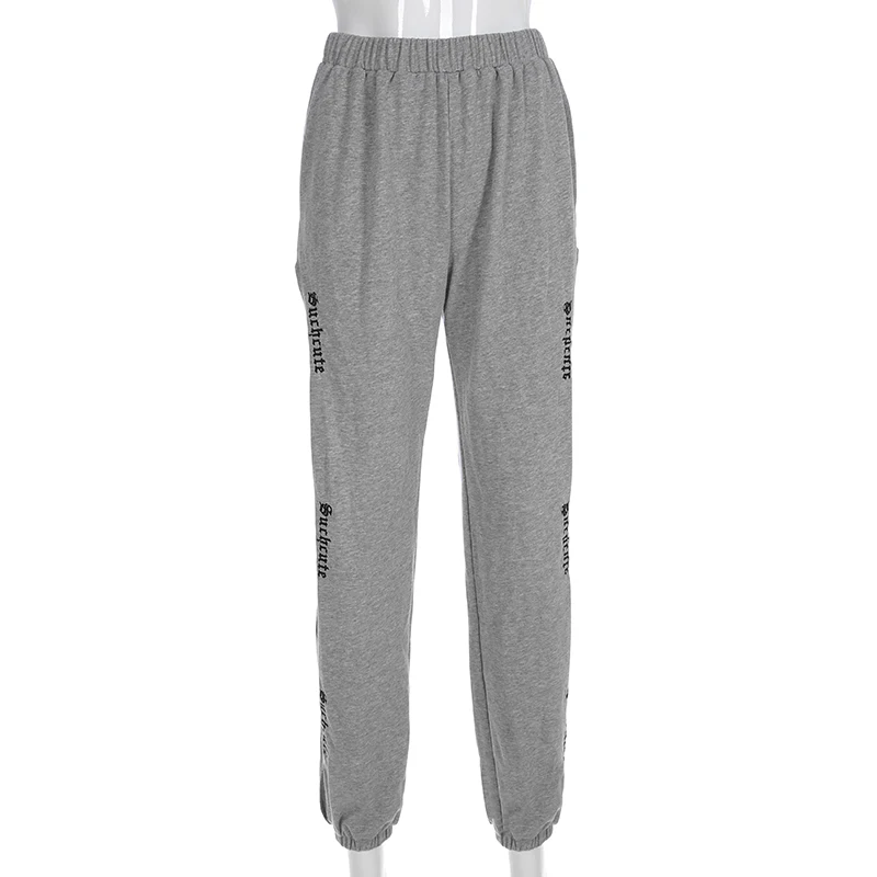 Weekeep Women Side Hollow Out High Waist Pants Gray Letter Print Streetwear Pencil Pants 2019 Elastic Waist Trousers Women
Weekeep Women Side Hollow Out High Waist Pants Gray Letter Print Streetwear Pencil Pants 2019 Elastic Waist Trousers Women