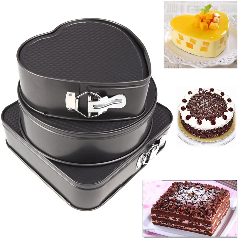 Free Shipping S/3 Springform Pans Chocolate Cake Bake Mould Bakeware Round Heart Square Shape Kitchen Accessories Baking Tools
Free Shipping S/3 Springform Pans Chocolate Cake Bake Mould Bakeware Round Heart Square Shape Kitchen Accessories Baking Tools