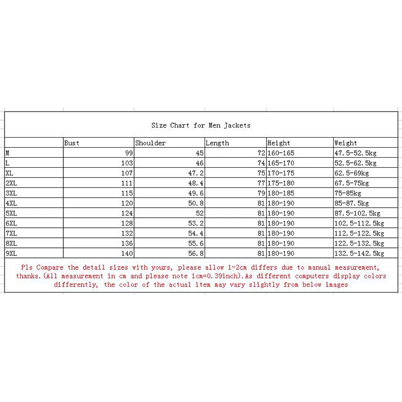 Turn Down Collar Casual Jackets Men Fashion Long Sleeve Plus Size Jacket For Men Autumn M -9xl Slim Long Style Men Jackets
Turn Down Collar Casual Jackets Men Fashion Long Sleeve Plus Size Jacket For Men Autumn M -9xl Slim Long Style Men Jackets