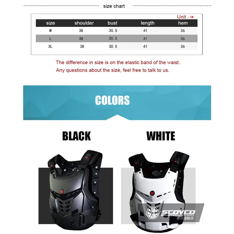 SCOYCO Ventilate Motorcycle Armor Chest Protector Support Shockproof Shell Protective Breathable Amor Chest Guard Gear AM05
SCOYCO Ventilate Motorcycle Armor Chest Protector Support Shockproof Shell Protective Breathable Amor Chest Guard Gear AM05