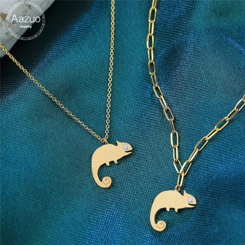 Aazuo 100% Real Diamond 18K Gold Animal Dragon Chameleon Pendent With Chain Bracelet Necklace gifted for Baby for Women Au750
Aazuo 100% Real Diamond 18K Gold Animal Dragon Chameleon Pendent With Chain Bracelet Necklace gifted for Baby for Women Au750