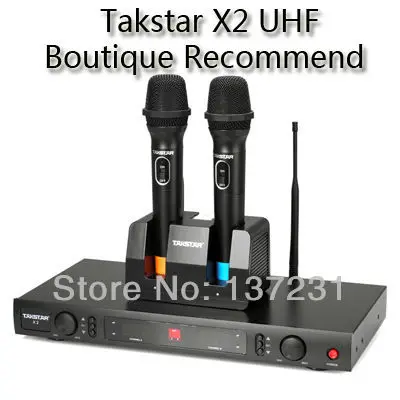 Новый бутик рекомендует Takstar X2 черный UHF беспроводной микрофон Система