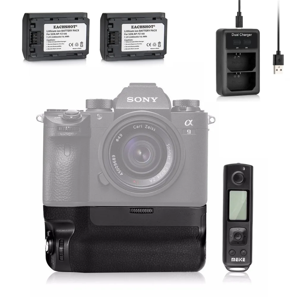 Набор аккумуляторов Meike MK A9 PRO для Sony A7R III A7 & LCD Dual Battery Charger NP FZ100 Bettery as VG