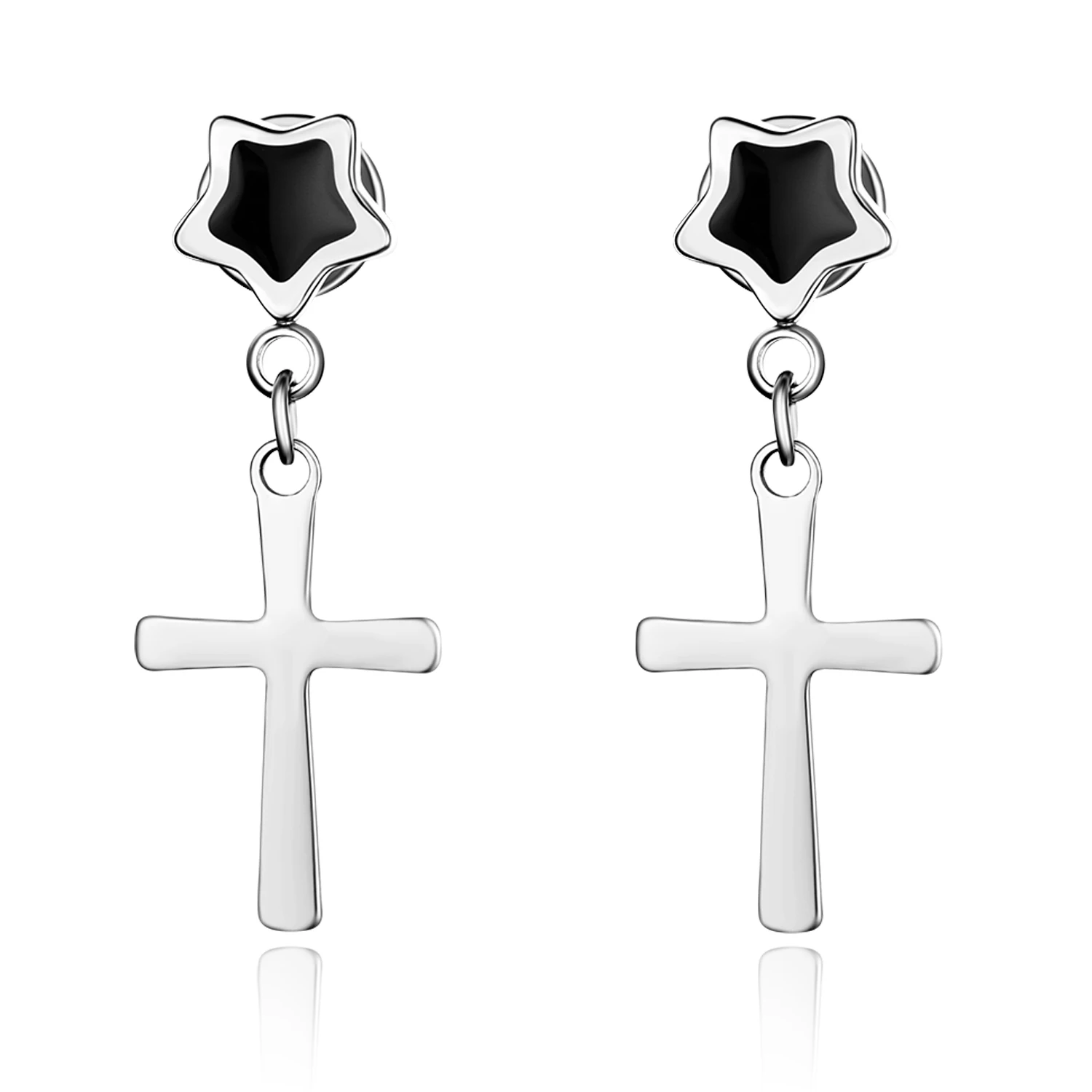 BONISKISS Classic Cross Stud Earring For Men Lady's Jewelry Cute Heart & Star Pattern Unique Stainless Steel Earrings For Women
BONISKISS Classic Cross Stud Earring For Men Lady's Jewelry Cute Heart & Star Pattern Unique Stainless Steel Earrings For Women