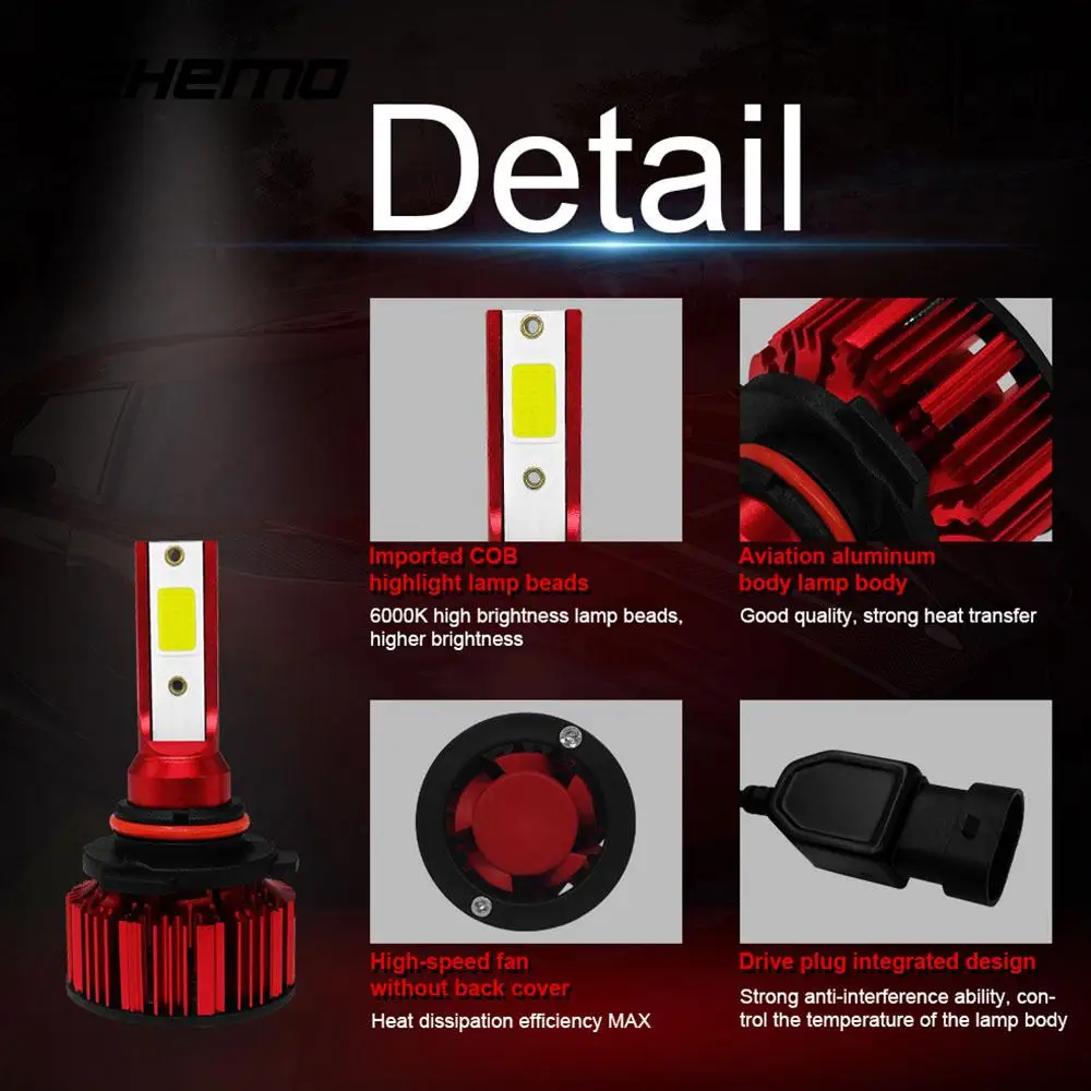 Vehemo 9005/HB3/H10 Front Lamp LED Headlight Automobile Car Styling for Lamp LED Fog Light Universal Car Accessories Safety
Vehemo 9005/HB3/H10 Front Lamp LED Headlight Automobile Car Styling for Lamp LED Fog Light Universal Car Accessories Safety