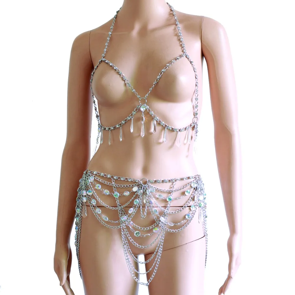 Crystal Beading Disco Exotic Tanks Crop Top Chain Sexy Mini Skirt Bodysuits Rave Bra Festival Fashion Wear Party Jewelry
Crystal Beading Disco Exotic Tanks Crop Top Chain Sexy Mini Skirt Bodysuits Rave Bra Festival Fashion Wear Party Jewelry