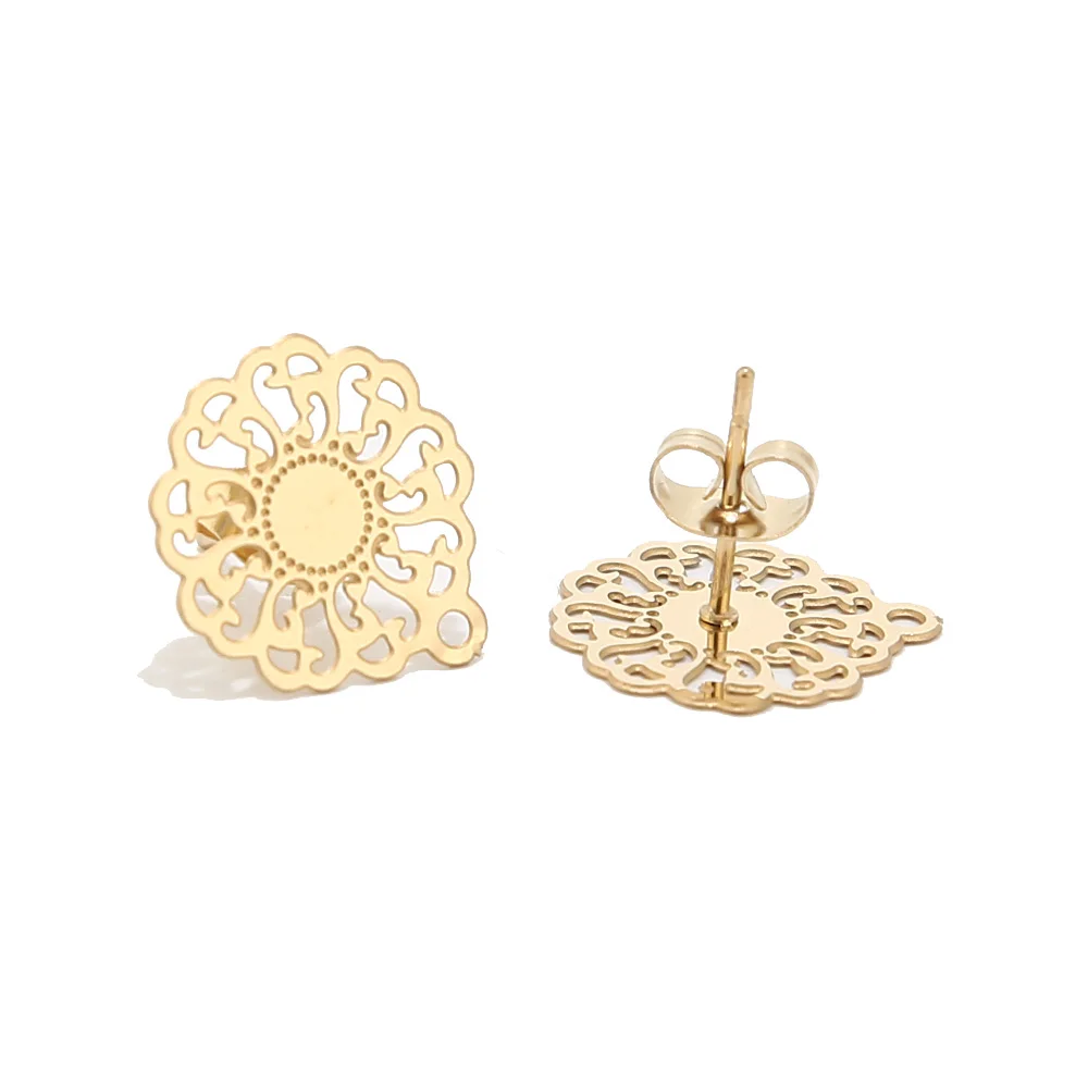Trendy Stainless Steel Gold Stud Earrings Base Findings Pendant Charms With Loop 14mm Flower Circle Earring Jewelry Accessories
Trendy Stainless Steel Gold Stud Earrings Base Findings Pendant Charms With Loop 14mm Flower Circle Earring Jewelry Accessories