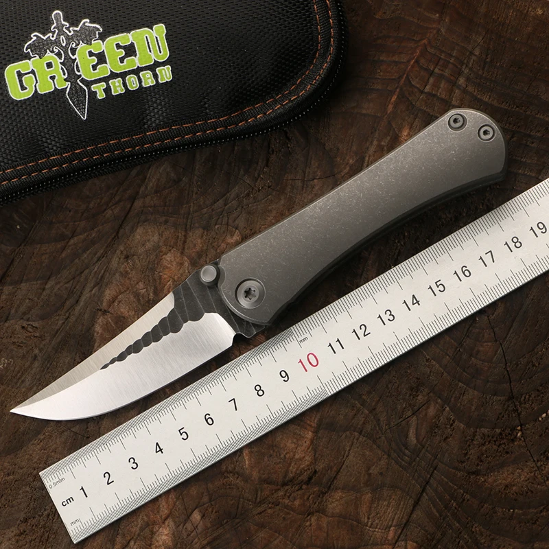 Складной нож Green thorn BORKA с 3D подшипником лезвие M390 ручка из титанового сплава TC4