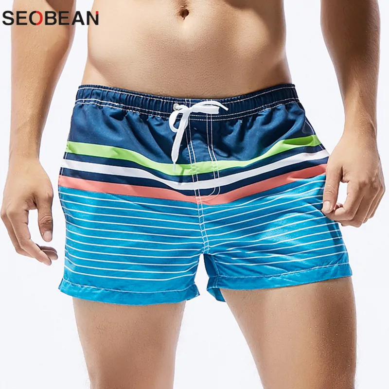 Мужские пляжные шорты SEOBEAN разноцветные для отдыха лета |