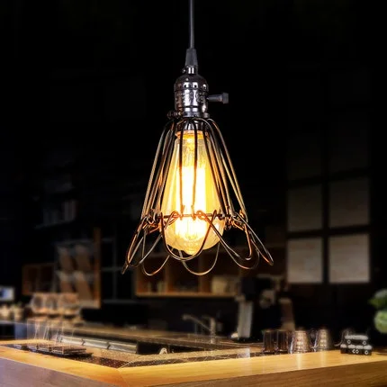 Simple Loft Style Iron Cage Droplight Industrial Edison Vintage Pendant Lamp Dining Room Hanging Light Fixtures Indoor Lighting
Simple Loft Style Iron Cage Droplight Industrial Edison Vintage Pendant Lamp Dining Room Hanging Light Fixtures Indoor Lighting