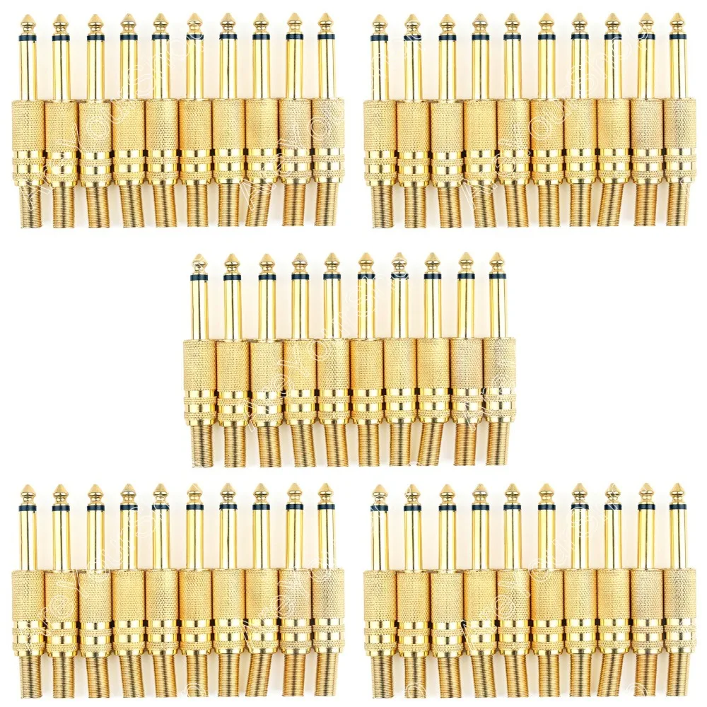 Areyourshop 50 Pcs Gold Plated 6.35mm Male 1/4 Mono Jack Plug Audio Connector Soldering
Areyourshop 50 Pcs Gold Plated 6.35mm Male 1/4 Mono Jack Plug Audio Connector Soldering